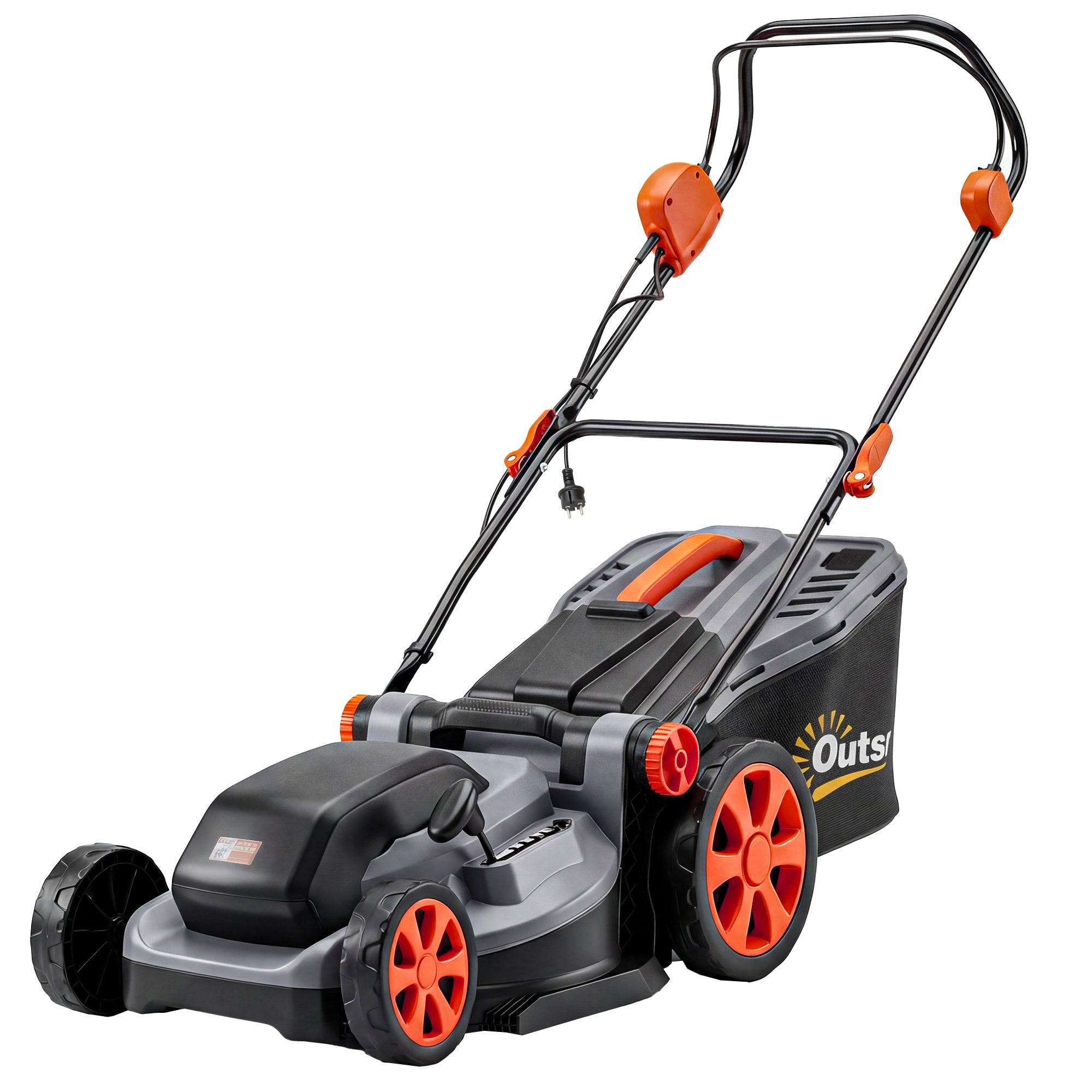 Outsunny 1800W Electric Lawnmower with 40cm Cutting Width, Mulching Feature, 50L Grass Collection Bag, 6 Cutting Heights