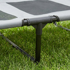 PawHut Outdoor Dog Bed with Removable Canopy, Portable Raised Dog Bed for Camping, Garden & Beach, Water-Resistant UV-Protection Mesh Pet Cot Sun Lounger, for XL Pets, 122 x 92 x 108 cm, Grey