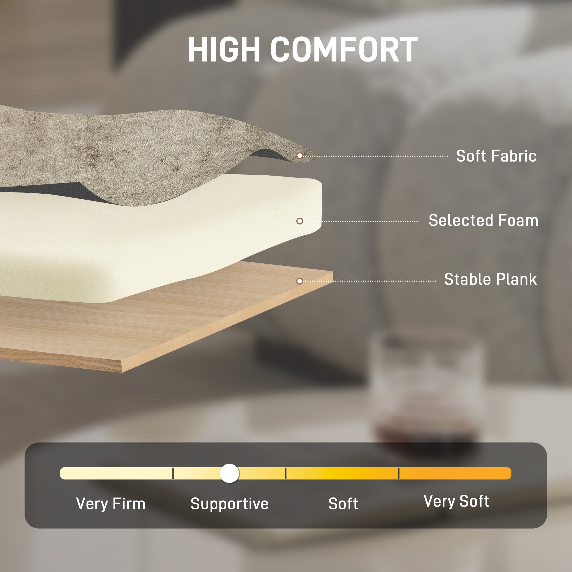 HOMCOM Accent Chair, Upholstered Tub Chair with Solid Wood Frame and Legs, Light Brown