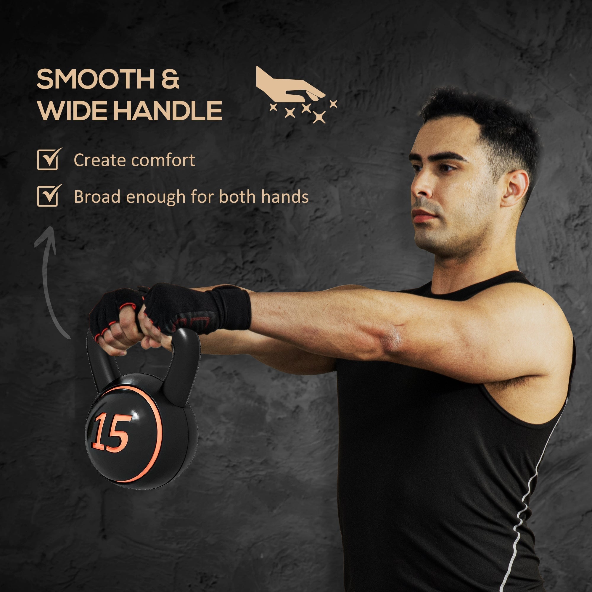 SPORTNOW Three-Piece Kettlebell Set, 5lbs, 10lbs, 15lbs with Storage Tray