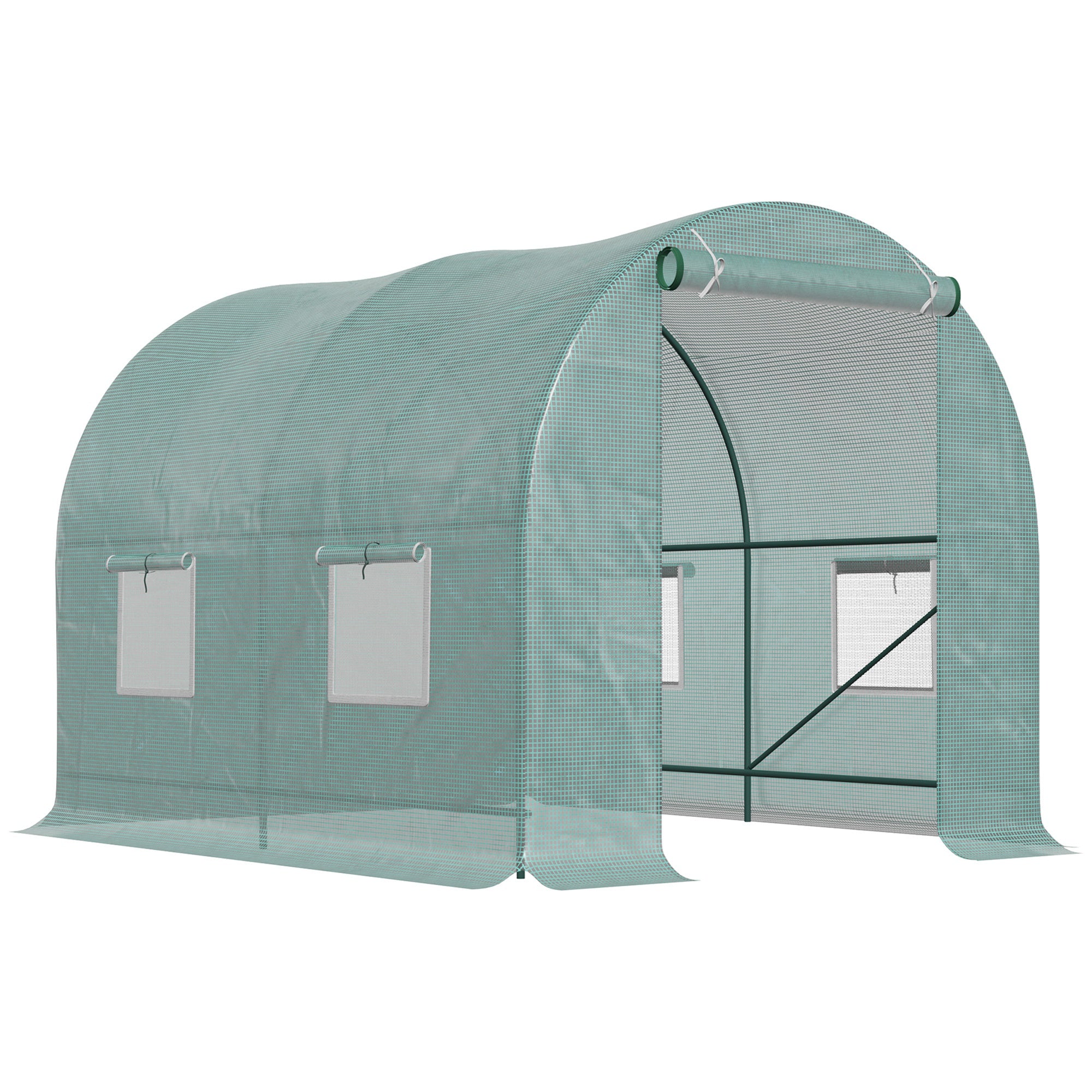 Outsunny 245 x 200cm Polytunnel Greenhouse - Green