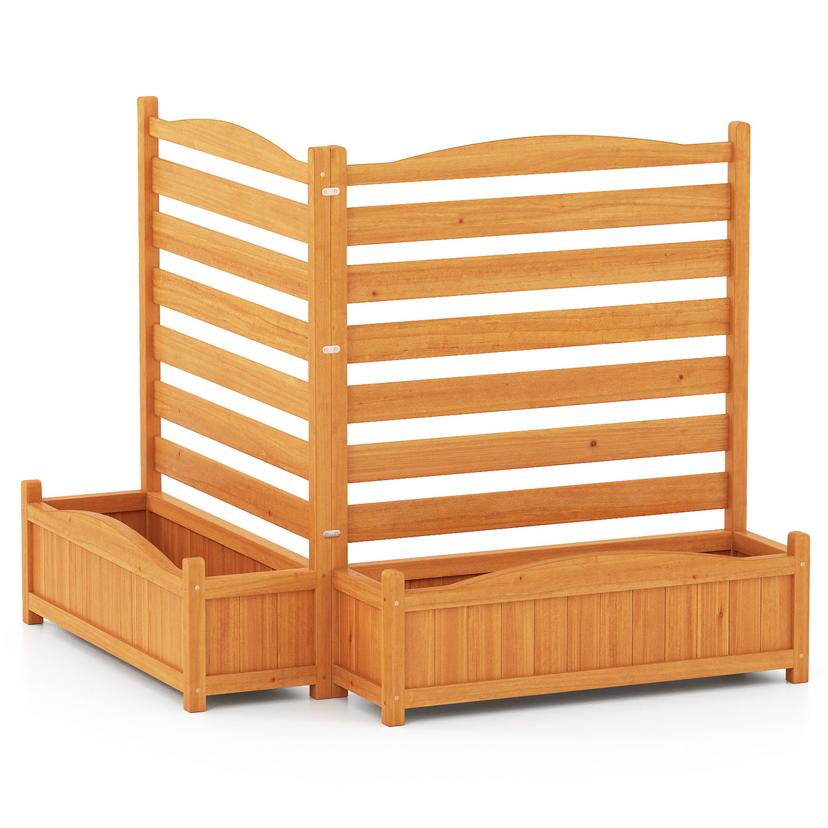 2/3-Panel Freestanding Air Conditioner Fence with Planter Box-Yellow-2-Panel