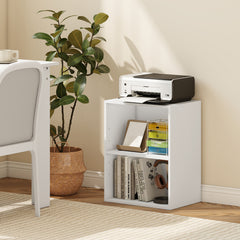 2-Cube Bookcase Floor Standing Open Bookshelf with 5-Position Adjustable Shelf-White