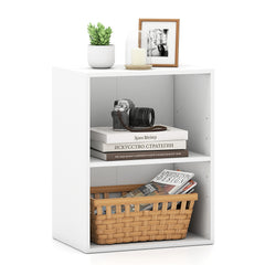 2-Cube Bookcase Floor Standing Open Bookshelf with 5-Position Adjustable Shelf-White