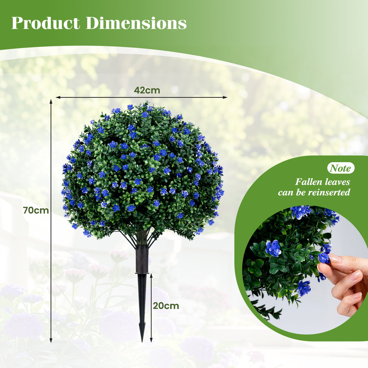 2 Pack 70 CM Artificial Camellia Boxwood Topiary Ball Trees