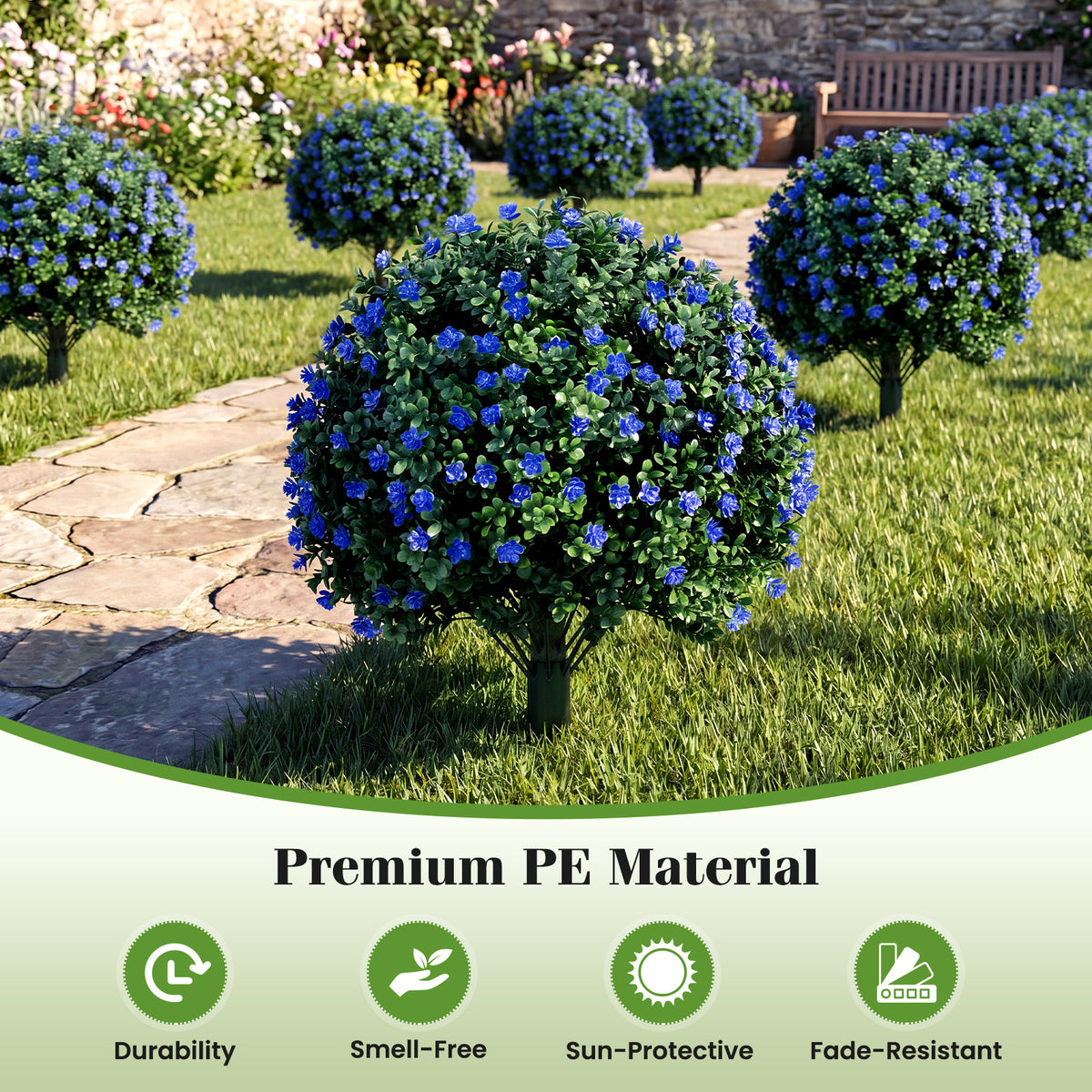 2 Pack 70 CM Artificial Camellia Boxwood Topiary Ball Trees