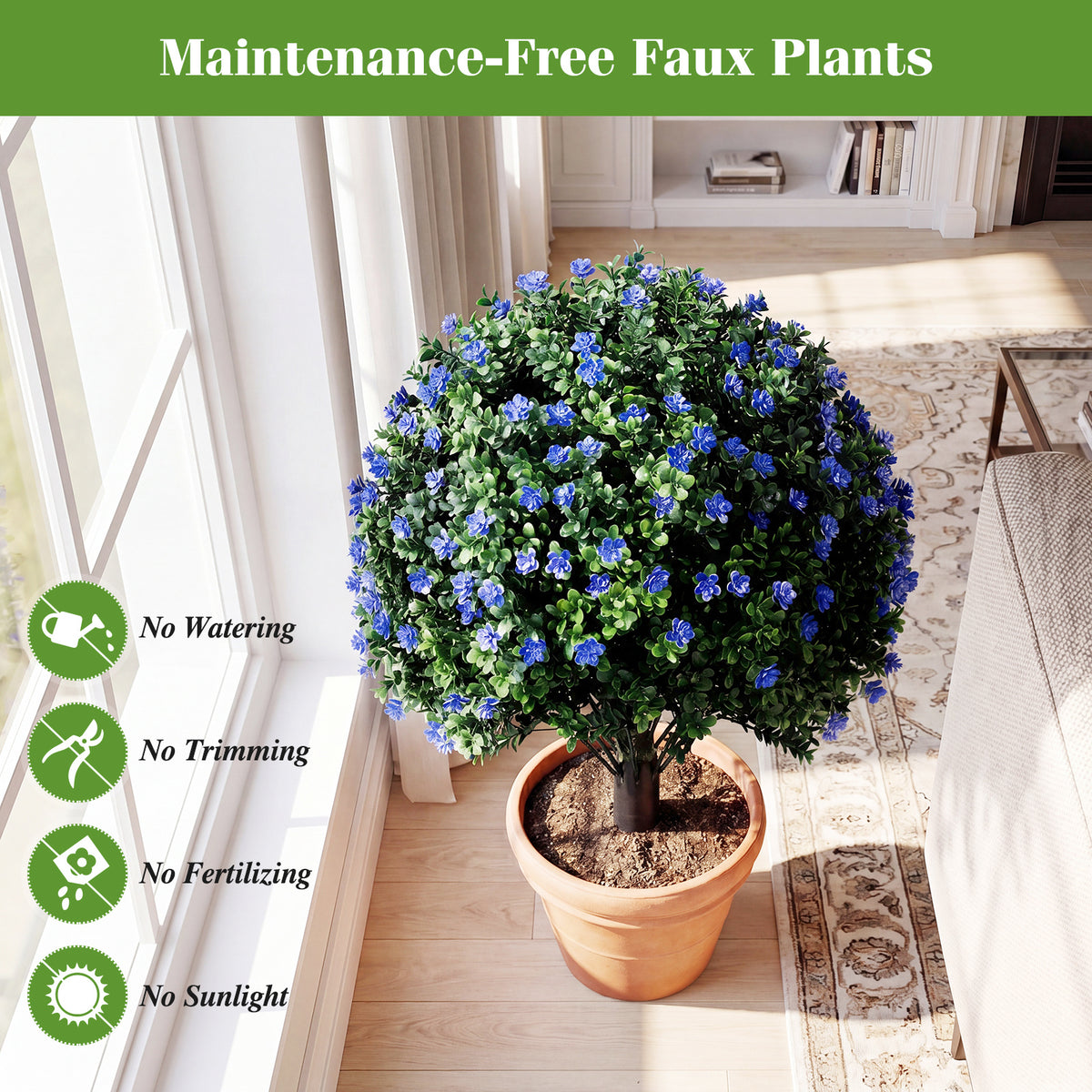 2 Pack 70 CM Artificial Camellia Boxwood Topiary Ball Trees