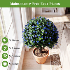 2 Pack 70 CM Artificial Camellia Boxwood Topiary Ball Trees