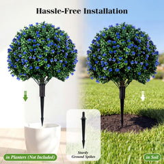 2 Pack 70 CM Artificial Camellia Boxwood Topiary Ball Trees