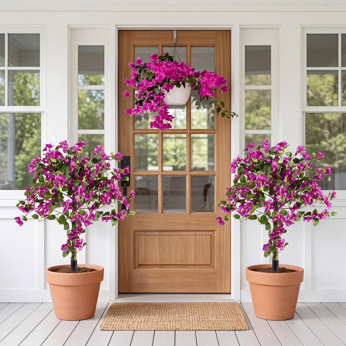 2 Pack Bougainvillea Artificial Trees with Stable Ground Spike