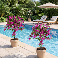 2 Pack Bougainvillea Artificial Trees with Stable Ground Spike