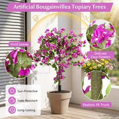 2 Pack Bougainvillea Artificial Trees with Stable Ground Spike