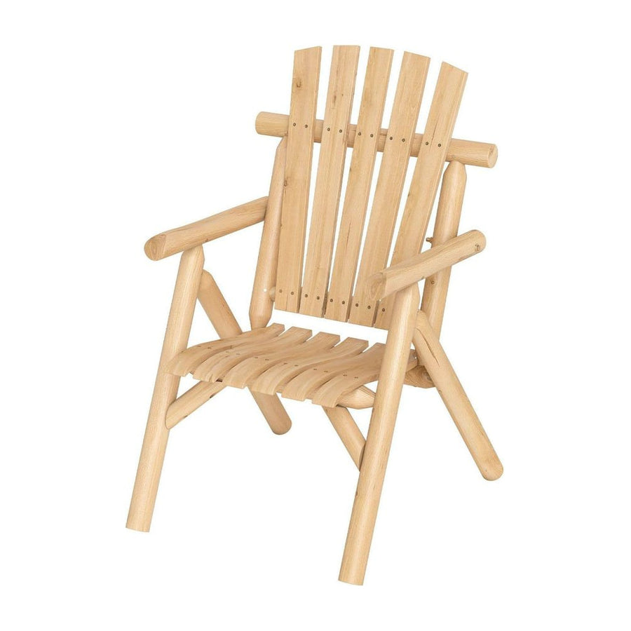 2-Person Fire Pit Lounge Chair with Slatted Backrest Built-in Armrest and Curved Seat-Natural