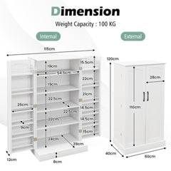 2-Piece Kitchen Pantry Cabinet and Mobile Kitchen Island Cart Set
