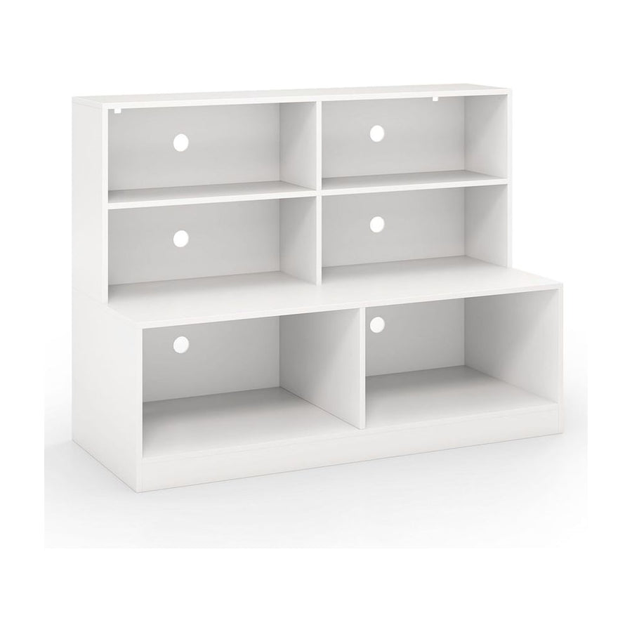 2-in-1 Entryway Shoe Cabinet with open shelving and storage compartments in white