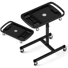 Black rolling tool tray with detachable part tray, showing the two parts separated