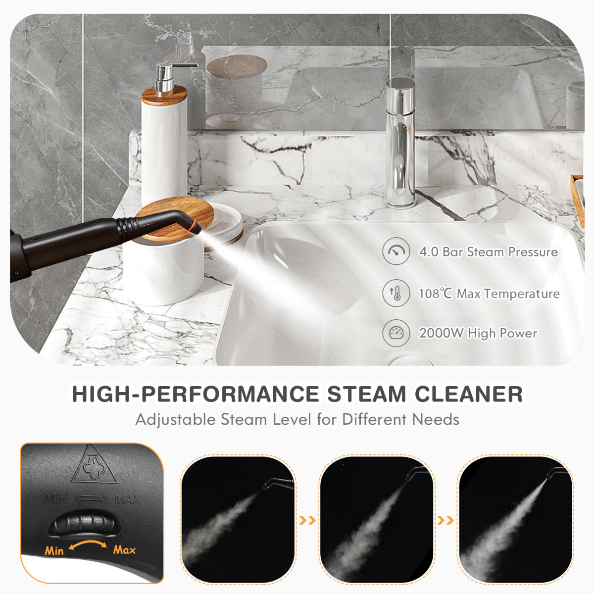 2000w Multi Purpose Steam Cleaning Mop-Yellow