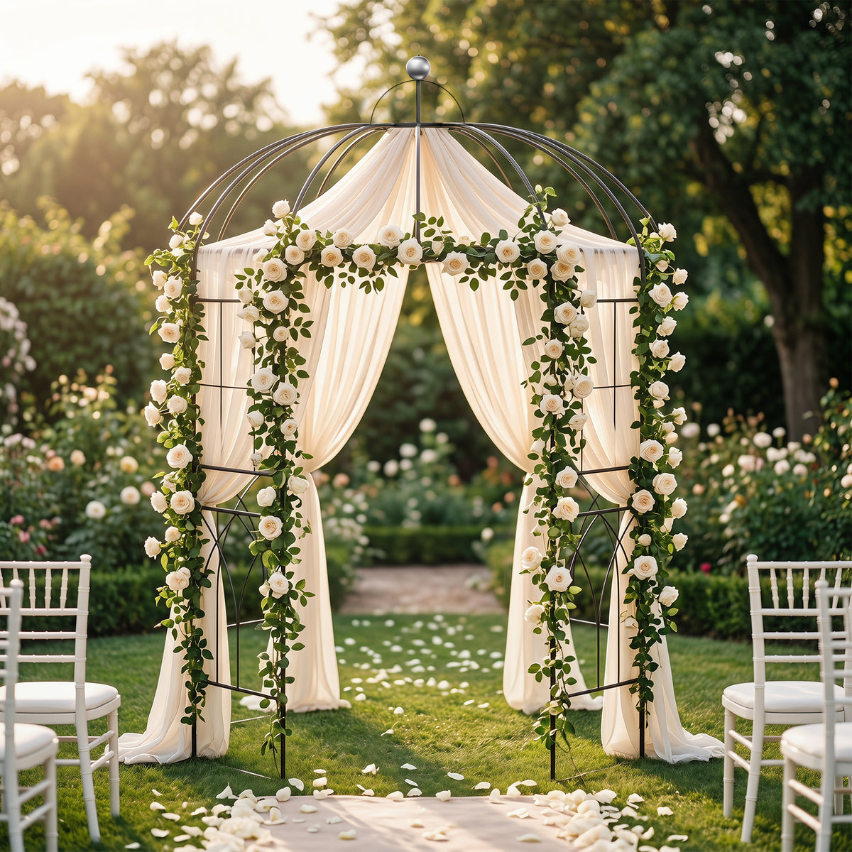 203 x 203 x 296 cm Birdcage Shape Metal Gazebo Pergola