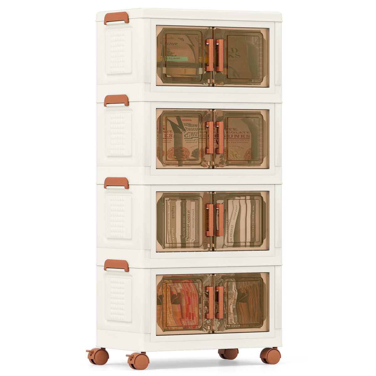208L Stackable Plastic Collapsible Storage Bins with Lids