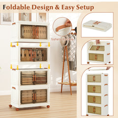 208L Stackable Plastic Collapsible Storage Bins with Lids
