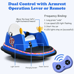 Kids Ride-On Bumper Car with Colorful Flashing Lights and Music-Blue
