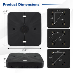 210 KG Outdoor Cantilever Umbrella Base with Wheels-Black
