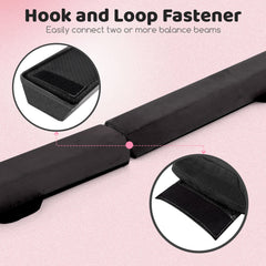 210 CM Folding Balance Beam with Removable Suede Cover and Non-slip Bottom for Kids-Black