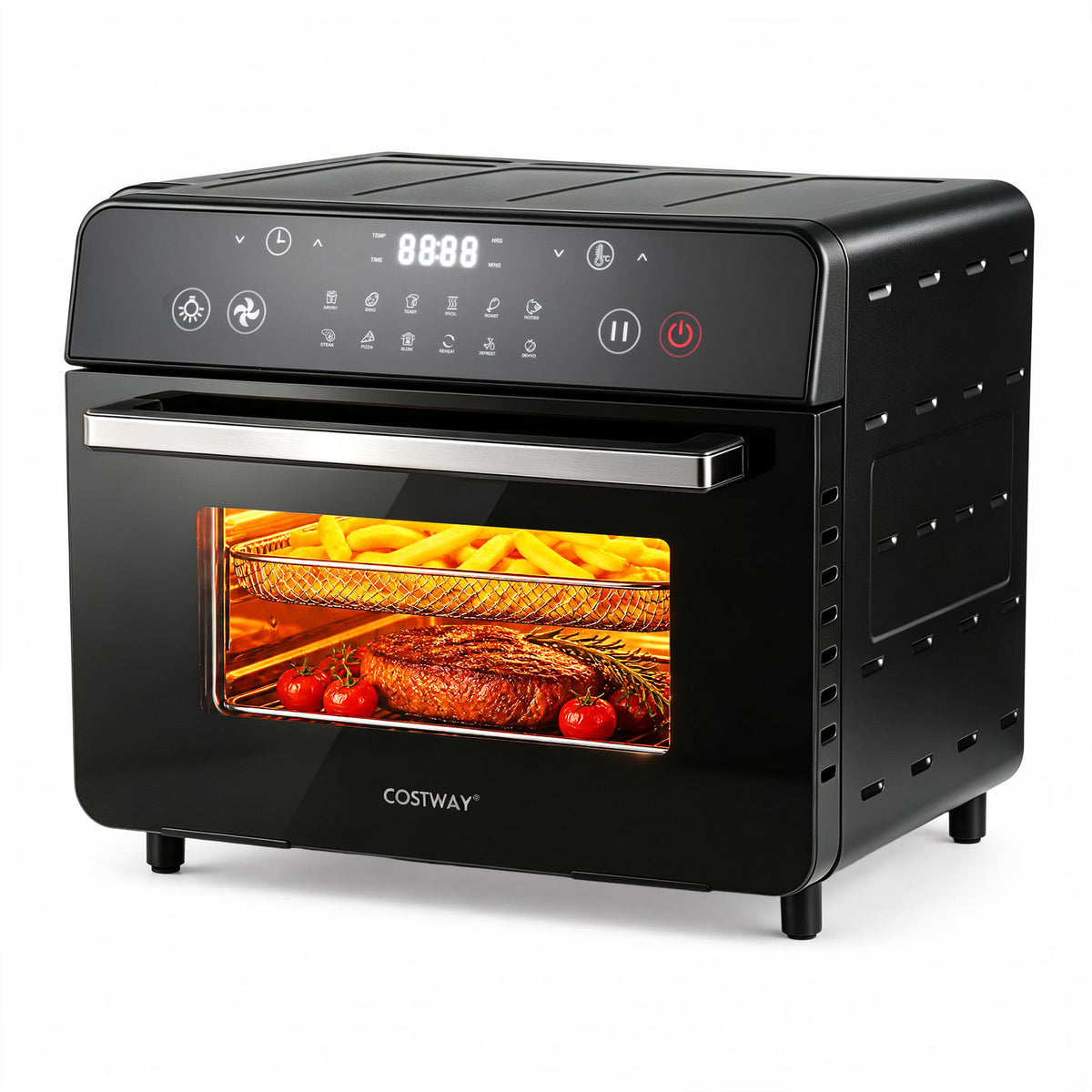 22 L 1800W Air Fryer Toaster Oven Combo 12-in-1 Convection Countertop Oven-Black