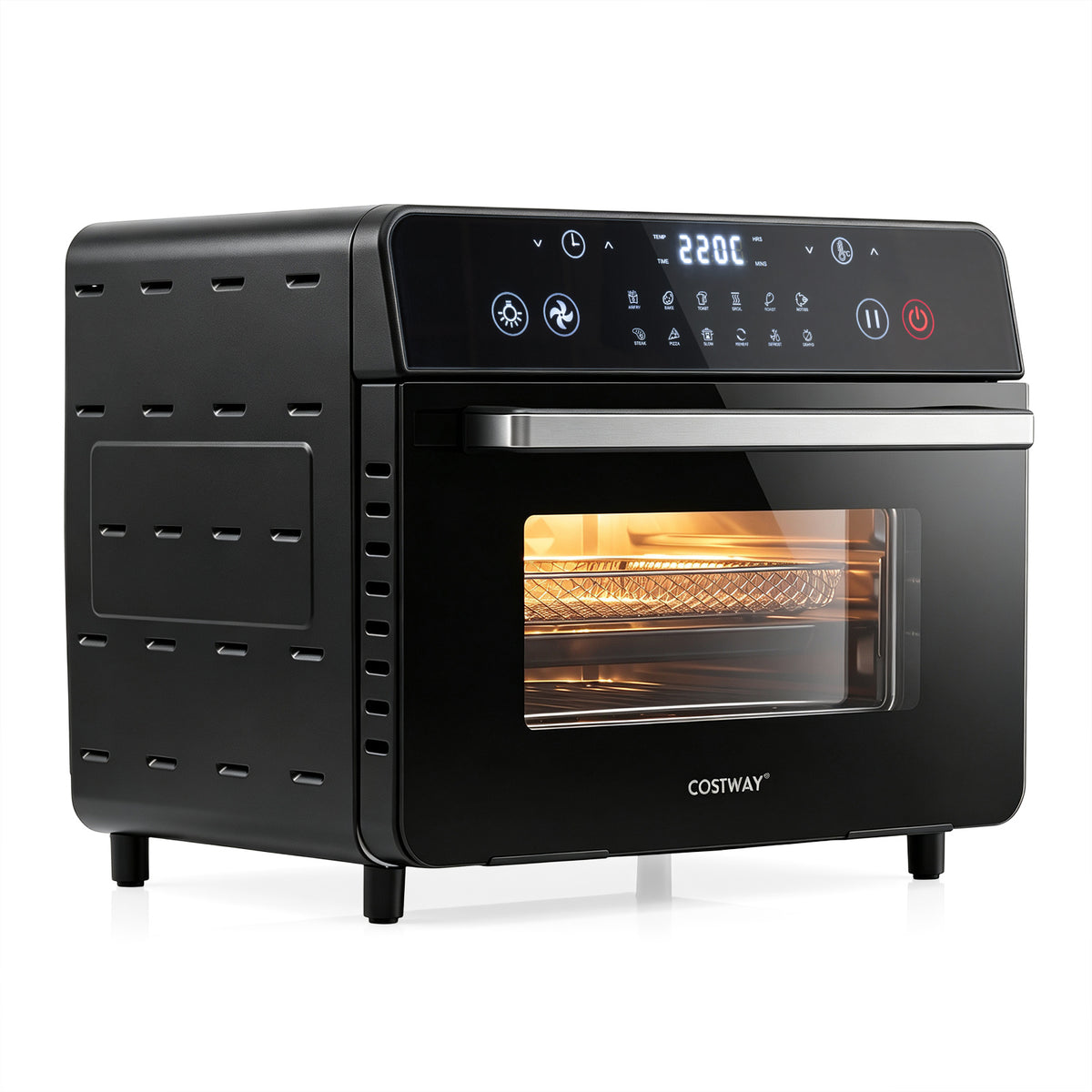 22 L 1800W Air Fryer Toaster Oven Combo 12-in-1 Convection Countertop Oven-Black