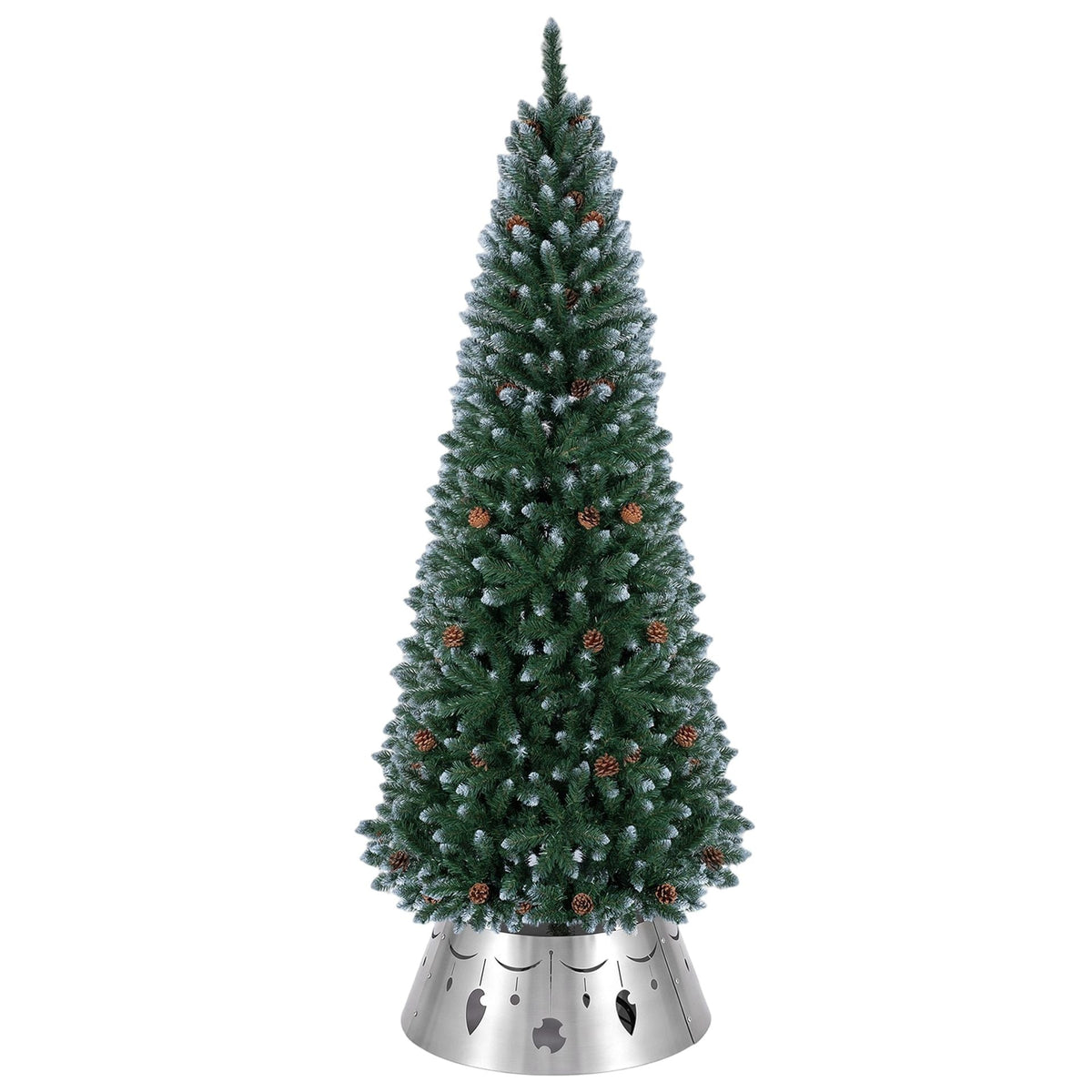 220 cm Christmas Tree and 70 cm Metal Tree Collar Set