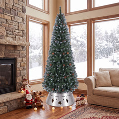 220 cm Christmas Tree and 70 cm Metal Tree Collar Set