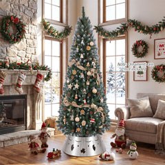 220 cm Christmas Tree and 70 cm Metal Tree Collar Set