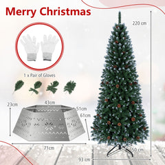 220 cm Christmas Tree and 71 cm Metal Tree Collar Set