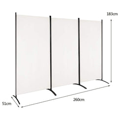 3 Panel Folding Room Divider-Beige