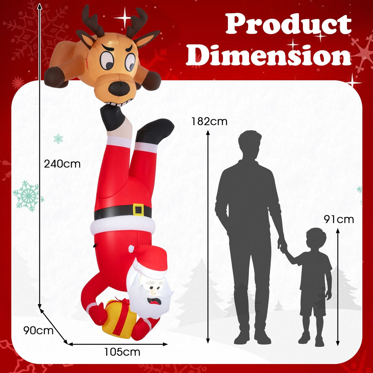 240 CM Inflatable Roof Hanging Christmas Indoor Outdoor Decoration, image 5