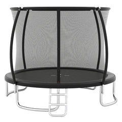 244 cm Outdoor Heavy-Duty Trampoline with Safety Enclosure Net-Black