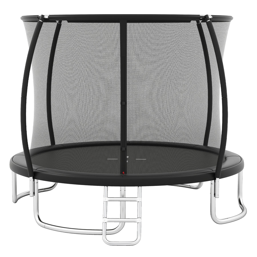 244 cm Outdoor Heavy-Duty Trampoline with Safety Enclosure Net-Black