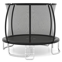 244 cm Outdoor Heavy-Duty Trampoline with Safety Enclosure Net-Black