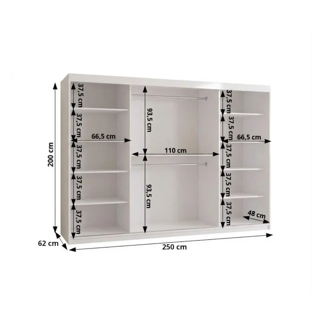 Royal Sliding Door Wardrobe 250cm