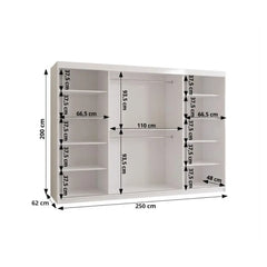Royal Sliding Door Wardrobe 250cm
