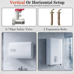 25L Electric Water Heater with Dual Power and Anti-Scale Enamelled Tank Eco Mode-White