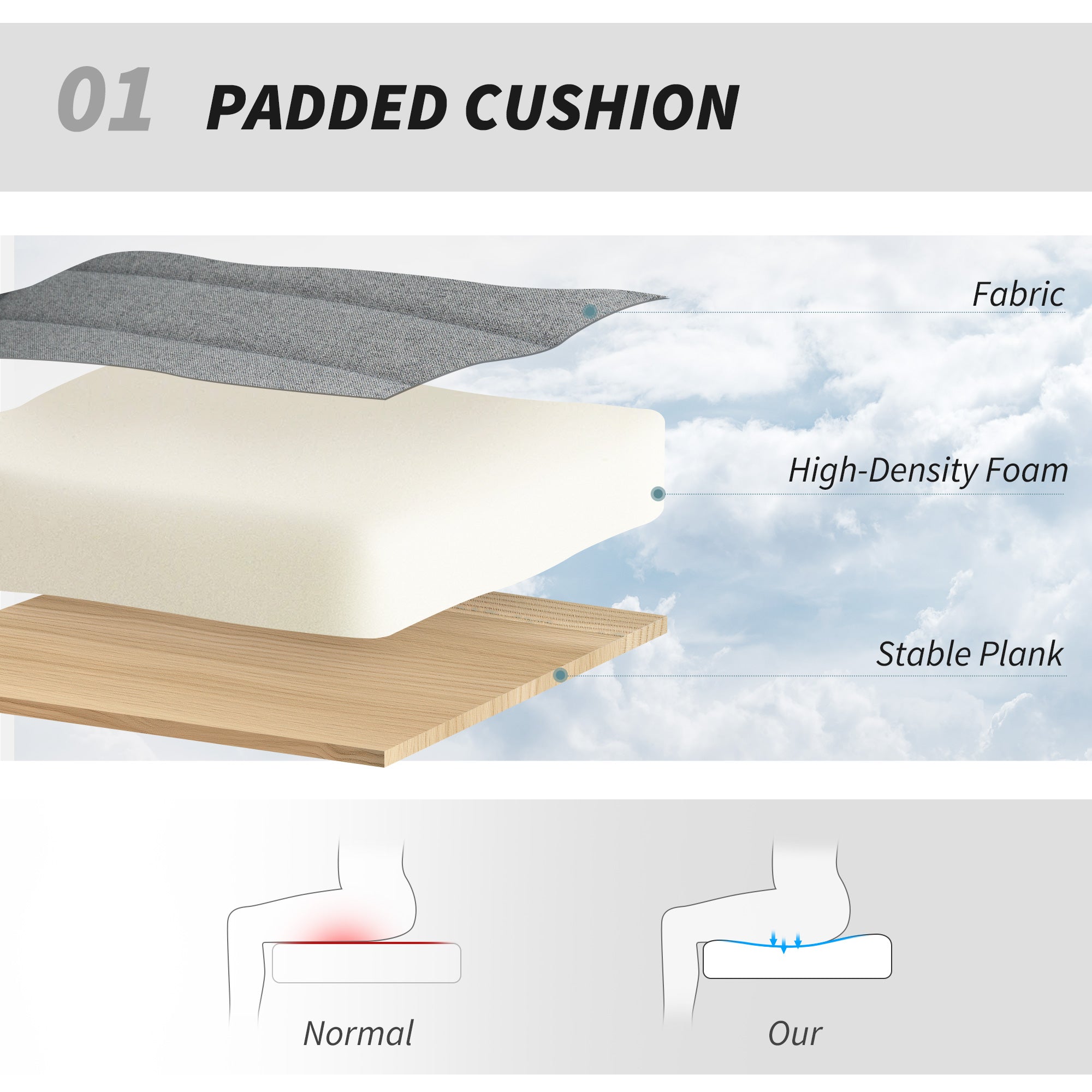 HOMCOM Armless Office Chair No Wheels, Linen Fabric Criss Cross Legged Desk Chair with Wide Seat, Thick Padding, Tilt Function, Height Adjustable Swivel Computer Seat for Home, Grey