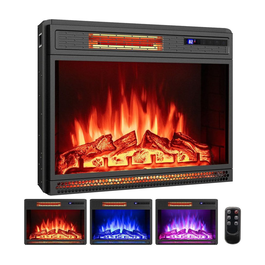 25 Inch Electric Fireplace Insert Recessed Infrared Fireplace Heater 900W/1800W