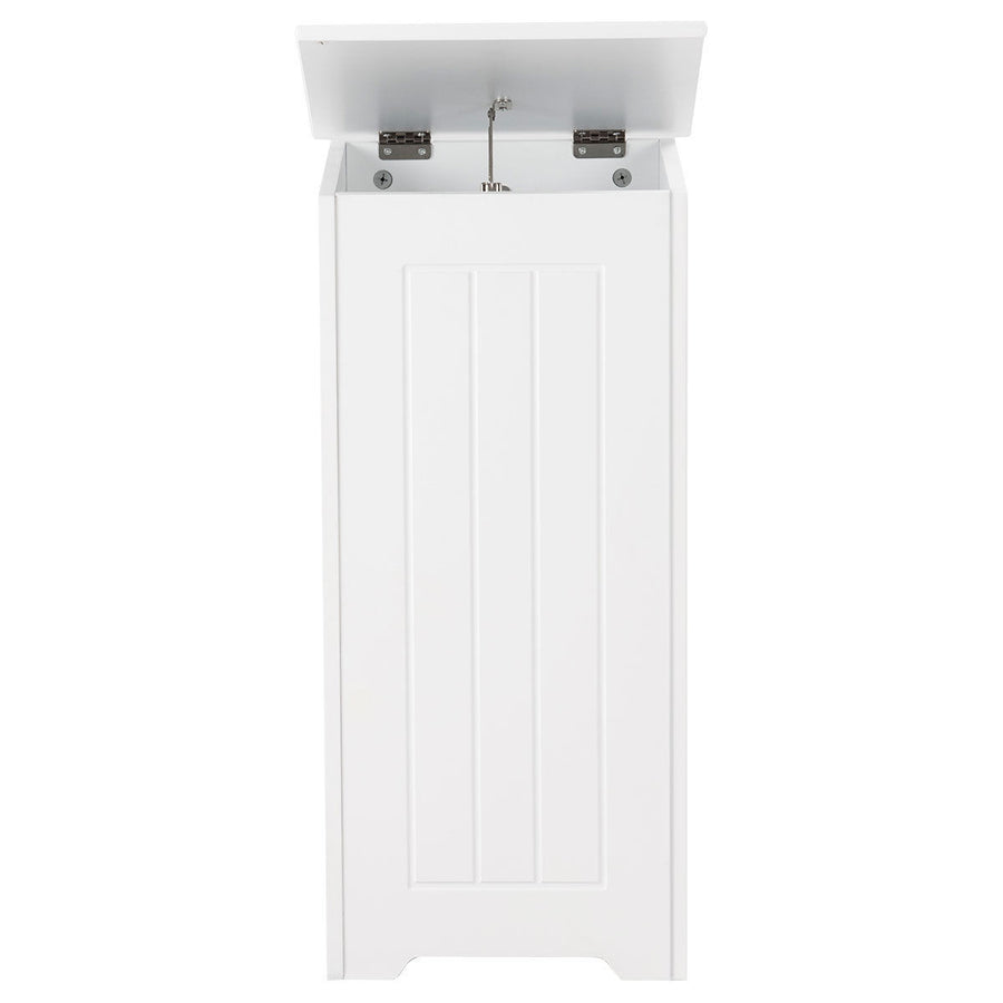 White Laundry Bin with Lid and Side Handles