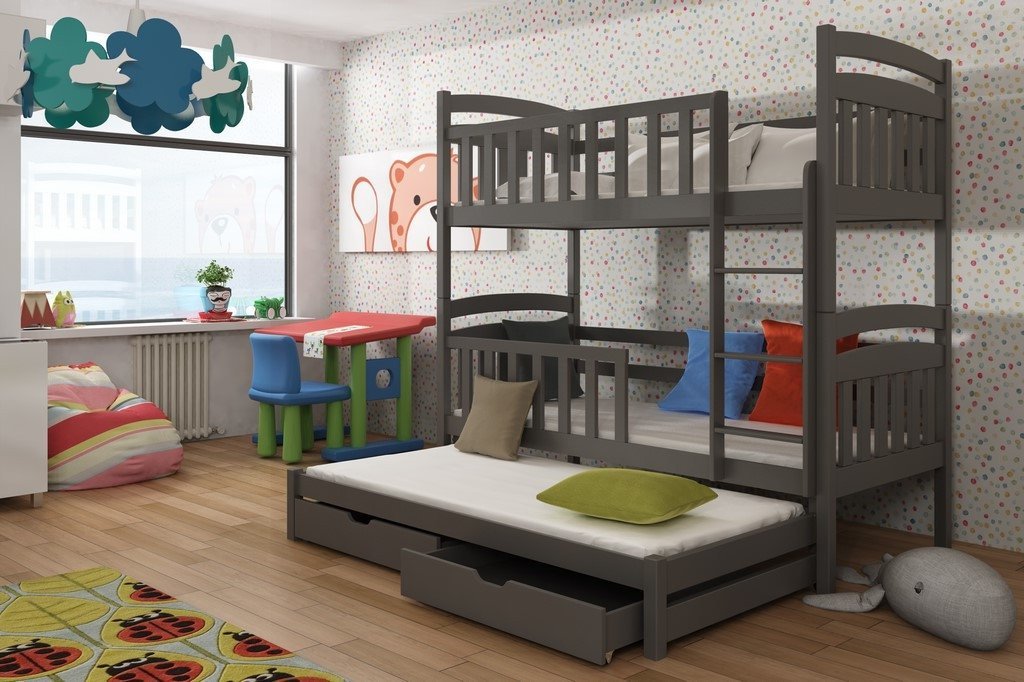 Viki Bunk Bed with Trundle and Storage