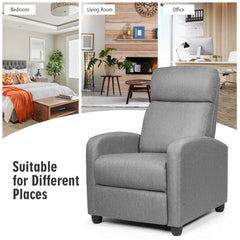 Modern Recliner Sofa Lounge / Adjustable Backrest Armchair-Grey