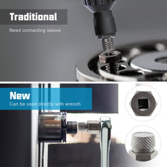 Demonstration of how to use the screw extractor set with a wrench and drill