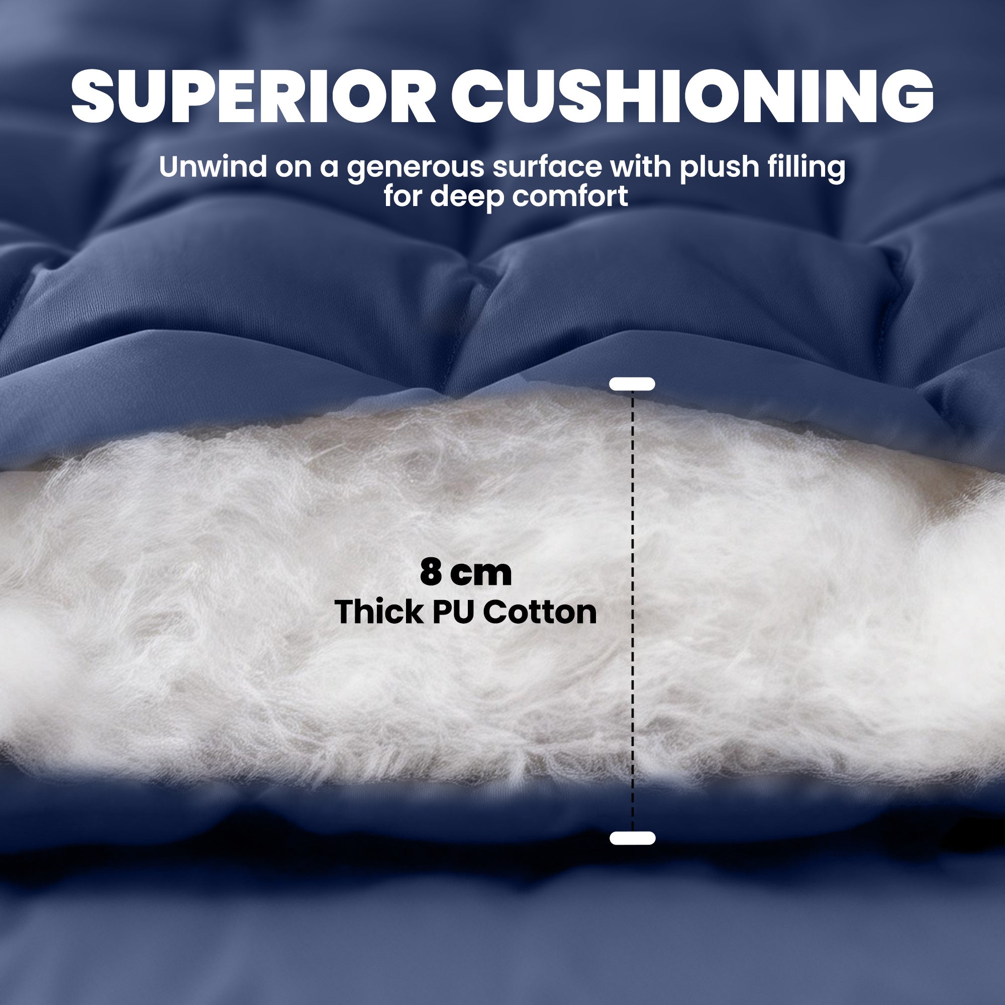 Outsunny Sleeping Mat, Foldable Camping Mattress Pad with Four Corner Elastic Straps, Dark Blue