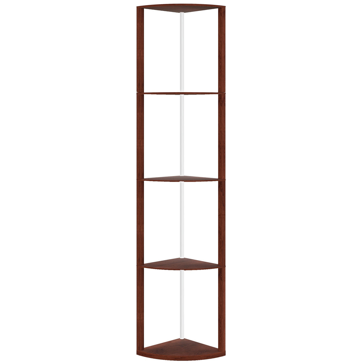 HOMCOM RGB Standing Lamp with Shelves, 4-Tier LED Floor Lamp with Multiple Lighting Modes, Brown