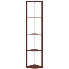 HOMCOM RGB Standing Lamp with Shelves, 4-Tier LED Floor Lamp with Multiple Lighting Modes, Brown